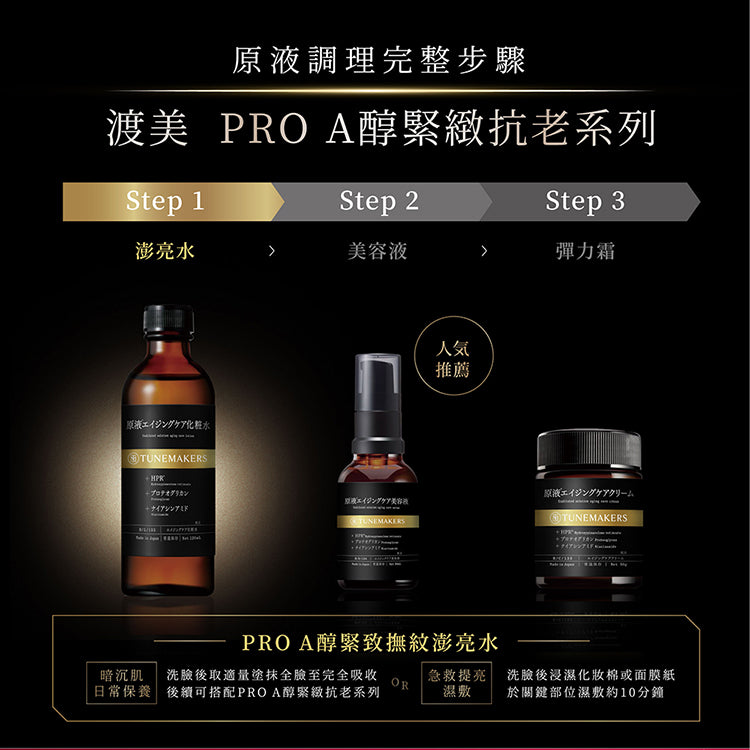 【買大送小】PRO A醇緊緻撫紋澎亮水 買120送60
